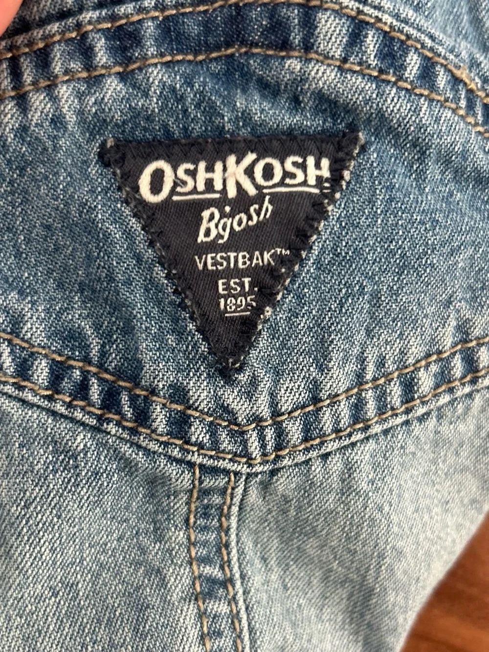 Vintage OshKosh B’Gosh Vestbak Denim Overalls Boys 3 Months Snap Legs Logo USA